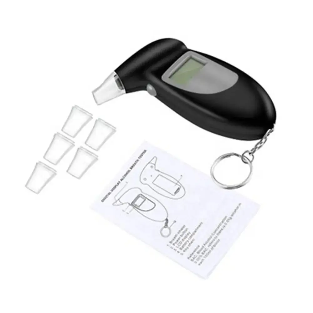 LED Digital Display Breathalyzer Analyzer Anti-slip Accuracy LED Screen Digital Breathalyzer Durable Plastic