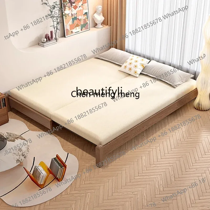 

LHY26 ss Study Solid Wood Sofa Bed Foldable Dual-Use Fabric without Bedside Office Multifunctional