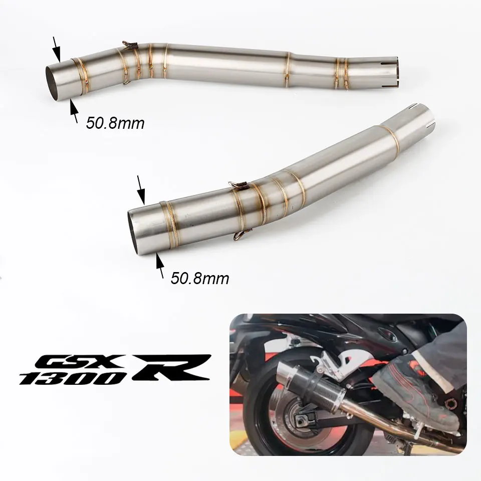 

Motorcycle exhaust for Suzuki Hayabusa GSX1300R 2008-2020 Modified Exhaust Mid Link Pipe for 51mm muffler gsxr1300 exhaust