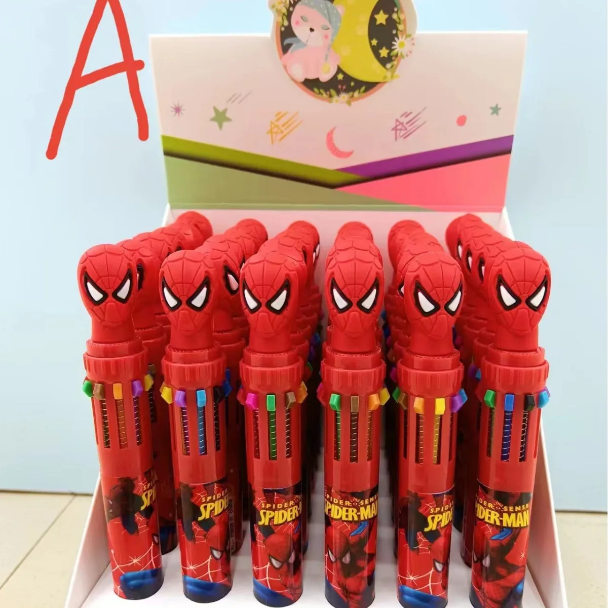 

36PCS/set new Disney cartoon Kuromi Stitch Spider-Man press ballpoint pen black pen cute office school supplies gift