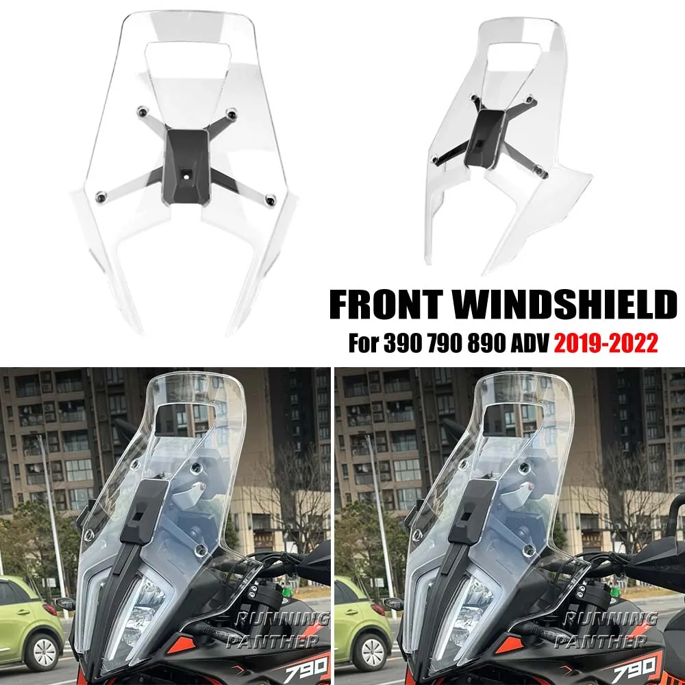 Motorcycle Acrylic Rally Windshield Wind Deflector Screen Shield Windscreen Visor For 390 790 890 ADV Adventure 2019-2022 2021