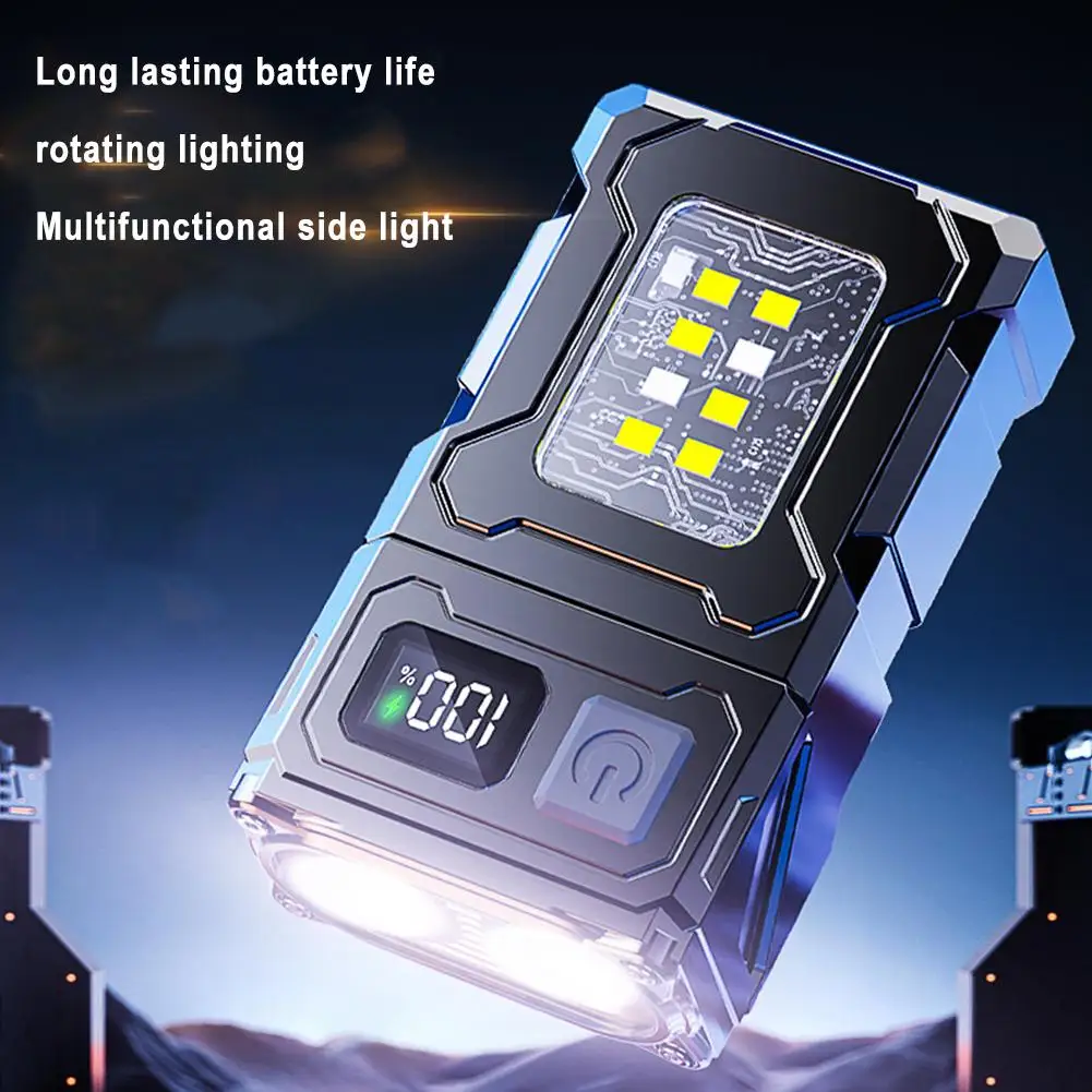 1Pc LED Flashlight Strong Light Super Bright Charge Portable Long Battery Life Cap Lamp Outdoors Multi-function COB Work Light