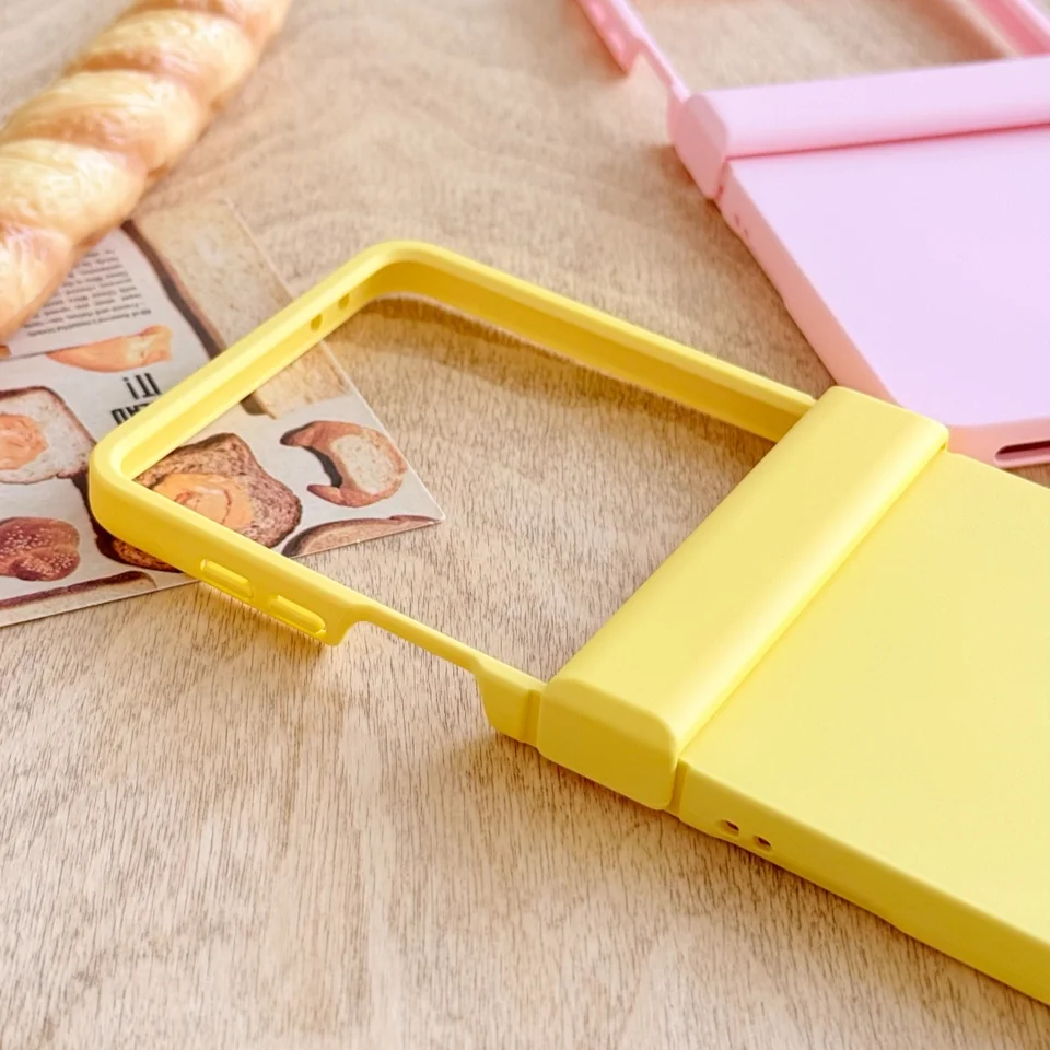Funda protectora de bisagra de color sólido para fotografía real para Samsung Galaxy Z Flip 7 6 5 4 3 Z Flip7 FE Flip6 Flip, carcasa rígida 3