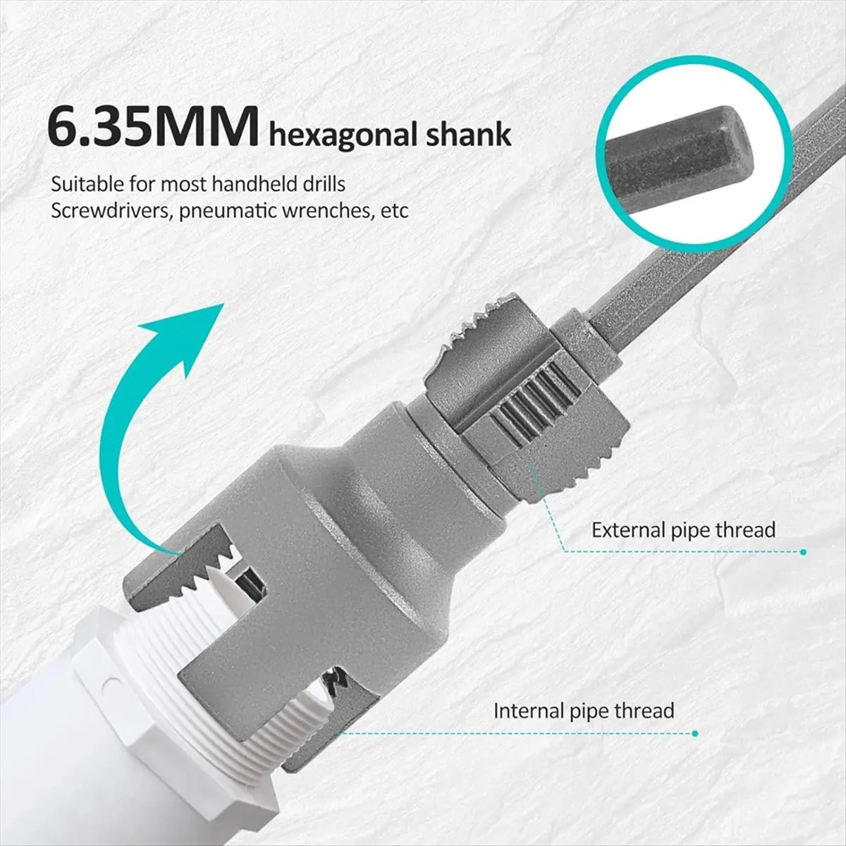 Integrated Internal & External Pipe Threading Tool, Pipe Thread Cutting Tool, for Electric Drill (1/2&3/4inch)