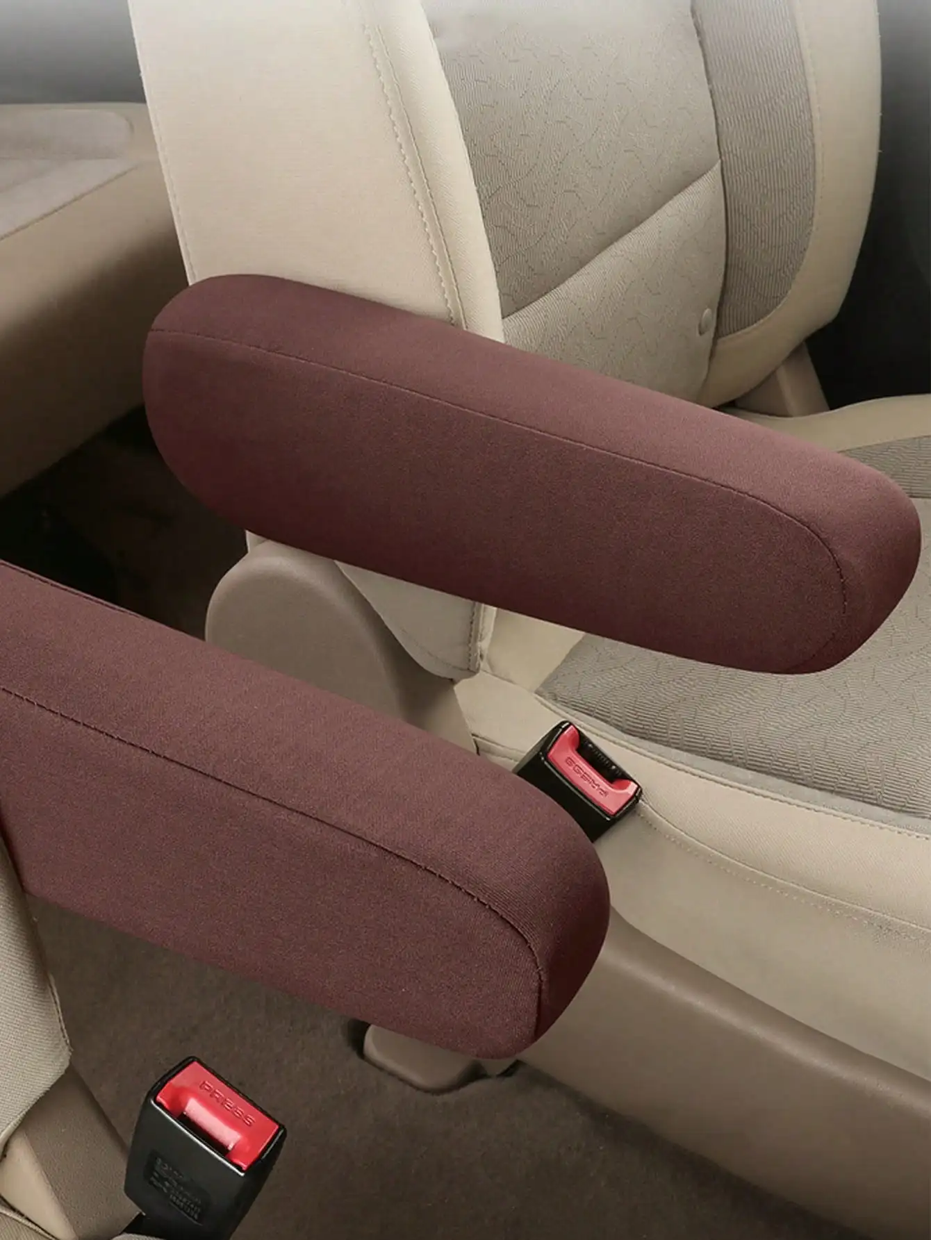 2Pc Universal Car Armrest Covers - Elastic Fabric, Easy to Clean & Install, Soft & Breathable, Effectively Protect Car Interior