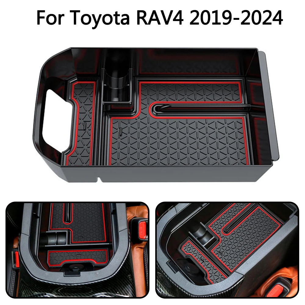 Center Console Armrest Storage Box For Toyota RAV4 2019 2020 2021 2022 2023 2024 ABS Car Organizer Tray Interior Car Accessories