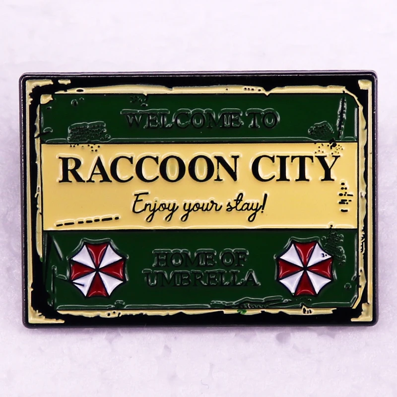 Welcome To Raccoon City Badge Enamel Pin Horror Game Brooch Jewelry Backpack Decorate