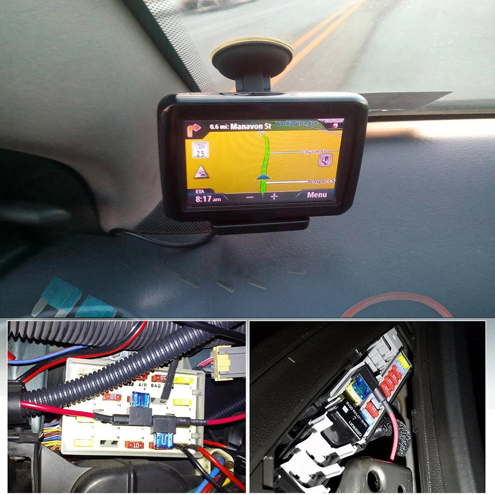 

6Pcs Flat Plug Fuse Adapter 5A Cable Tap for Car Power Backup Radio Slot Standard Fuse Holder 32V System Capacity