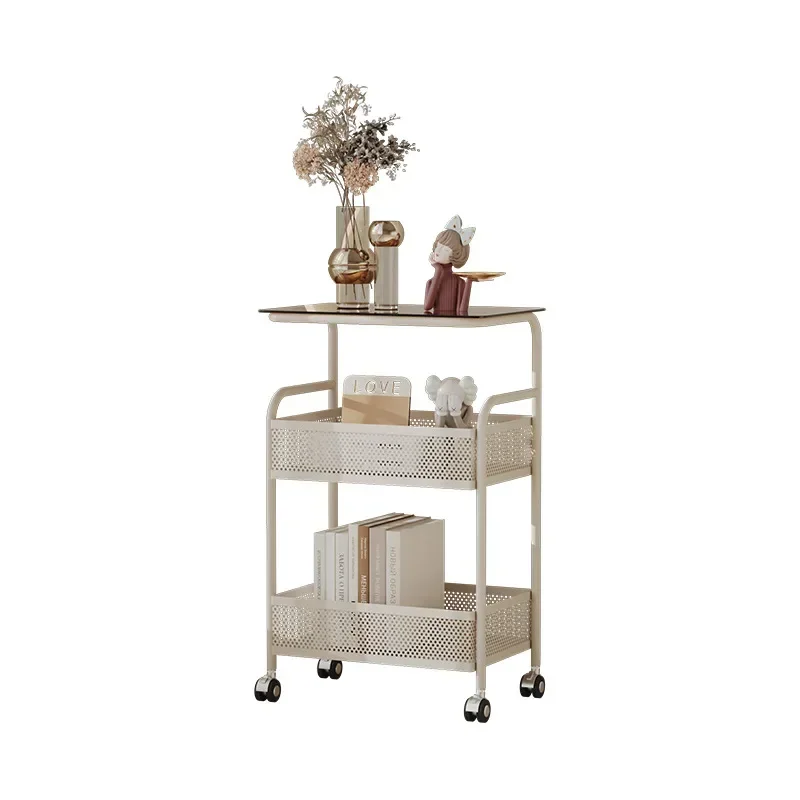 

Простой современный журнальный столик с книгами, мобильная прикроватная тумбочка для спальни, креативный многослойный приставной столик, прозрачные стеклянные столы для комнаты