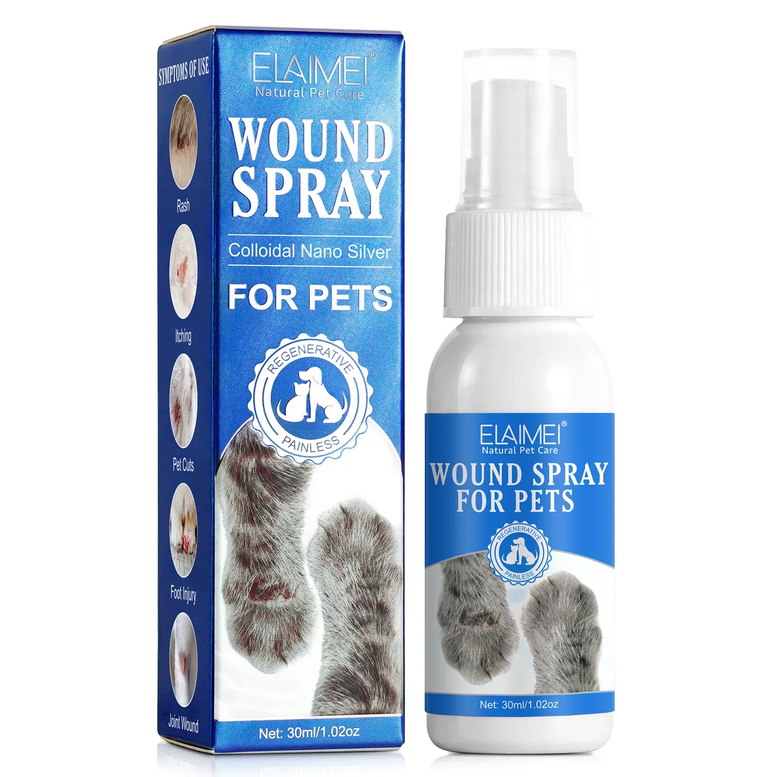 Wound Care Spray Teat Spray Dermal Cleanser Natural Antiseptic Soothes Itchy Skin and Promotes Healing Wound Skin Care for Pets