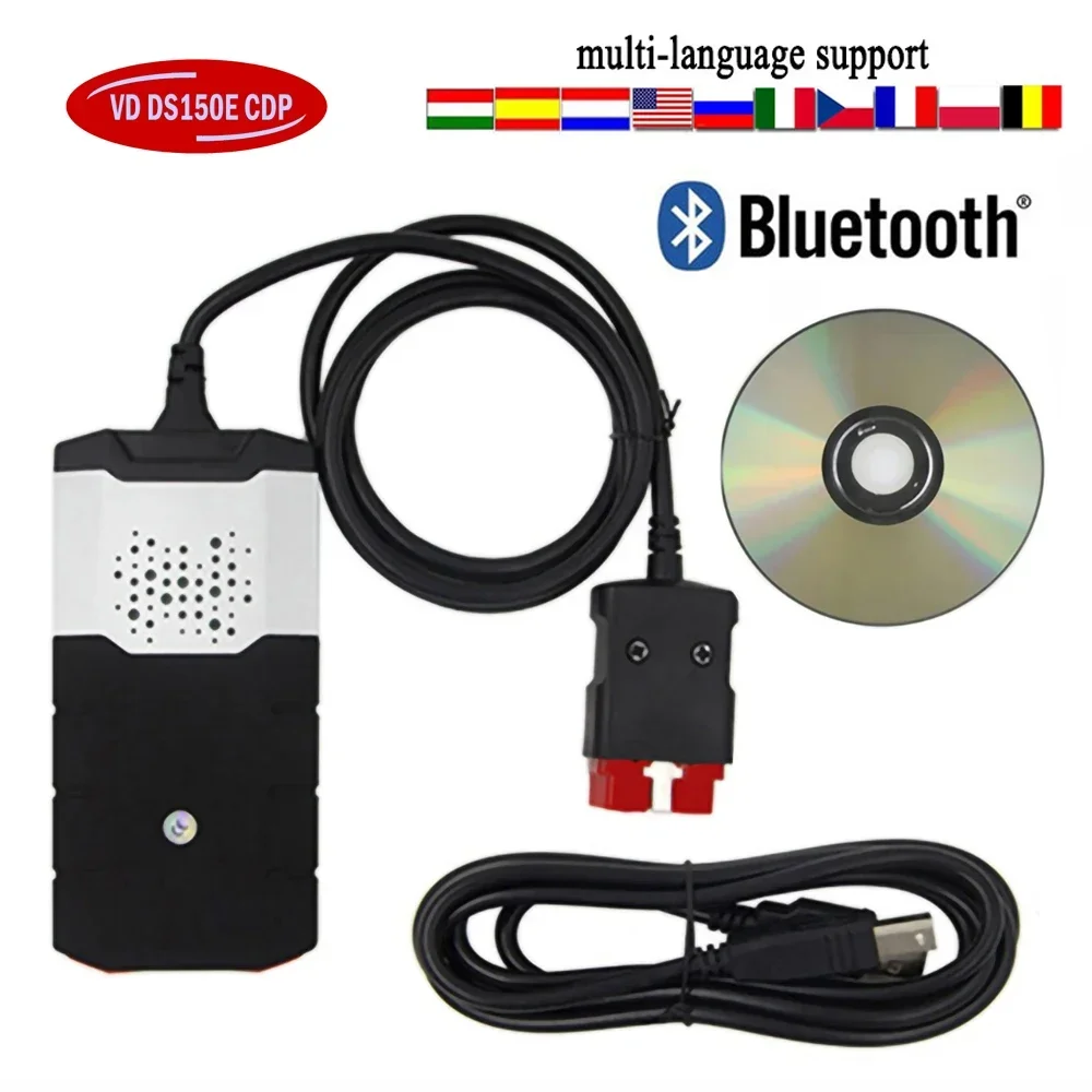 2024 New Vci Vd Ds150e Cdp Obd Scanner with Bluetooth 2021.11 Keygen on Cd for TNESF DELPHIS ORPDC Cars Trucks Diagnostic Tools