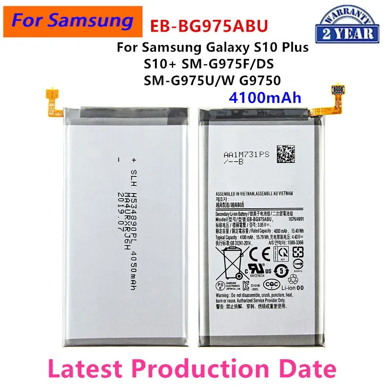 Brand New EB-BG975ABU 4100mAh Battery For Samsung Galaxy S10 Plus S10+ SM-G975F/DS SM-G975U/W G9750 Mobile Phone