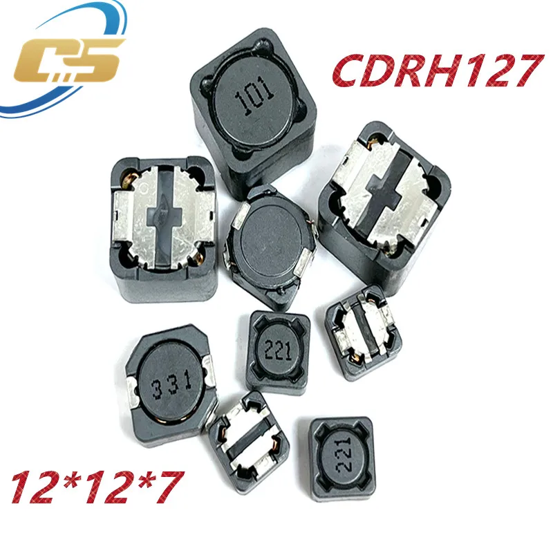 10PCS CDRH127 CD127 CDRH127 10 /15/ 22 / 33 / 47 / 68 UH 12*12*7 SMD Power inductor 1mh 2R2 3R3 4R7 6R8 Chip Inductor 100UH 101