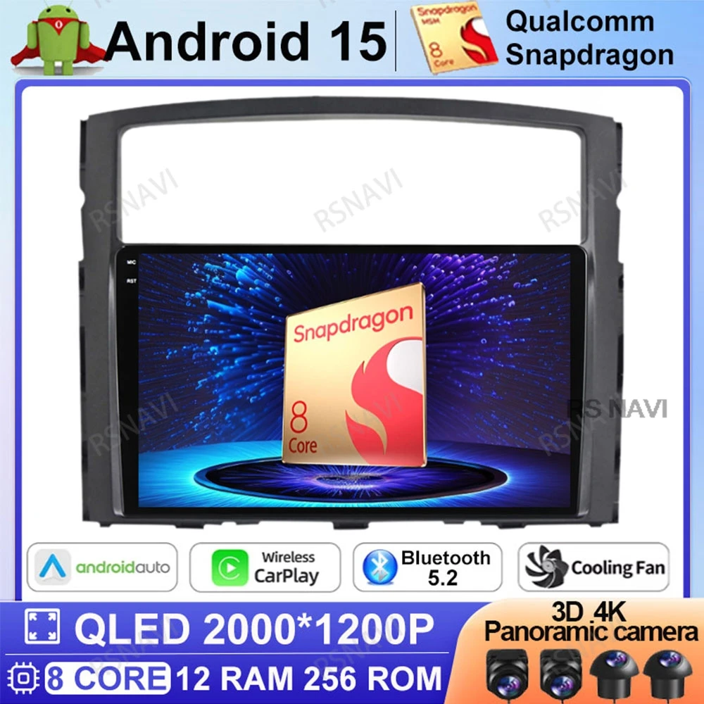 

Android 15 Car Radio For Mitsubishi Pajero 4 2006-2014 Navigation Qualcomm Stereo AI Voice Viedo Player GPS QLED DVD Multimedia