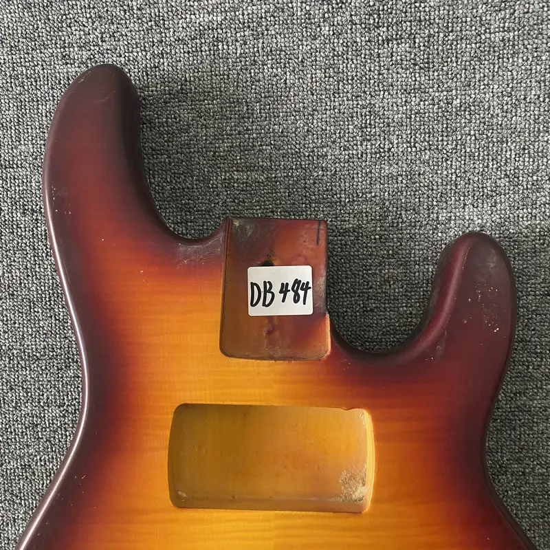 DB484 Cherryburst Color Flamed Maple Electric Bass Body Musicman Style Active Pickup Jazz Bass DIY Replace Parts