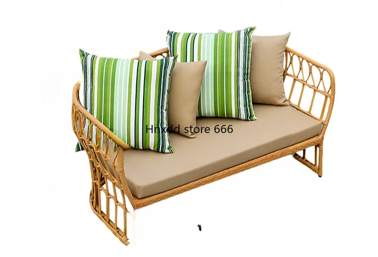 Rattan sofa furniture villa sunscreen waterproof modern rattan chair sofa set