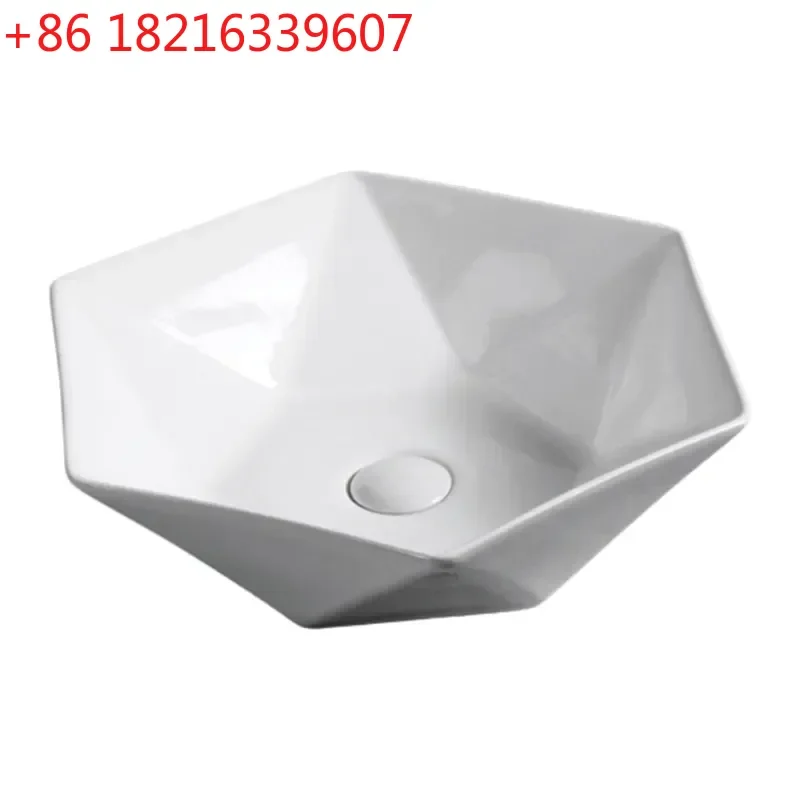 YAOCeramic Table Basin Small Single Washbasin with Faucet for Household Balcony Hotel Bathroom Sink