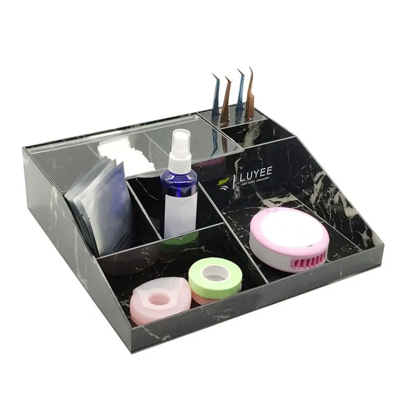 Portable Acrylic Cosmetic Storage Box Eyelash Tools Organizer Home Storage Boxes Multi-functional Cosmetic Organizer