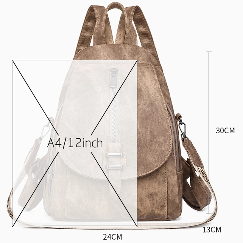 New Retro Trendy Women's Backpack High Quality Large Capacity Female Shoulder Bag Luxury Brand Girl School Bags Wallet Sac A Dos