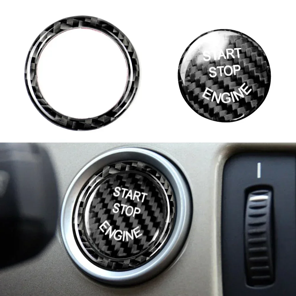 Carbon Fiber Engine Start Stop Switch Button Cover For BMW E90/E87/E60 E70/Z4 Car Interior Accessories  NEW