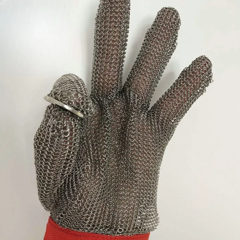 Slaughter, fish, factory inspection, anti-chainsaw, five-finger stainless steel wire, anti-cutting gloves wholesale