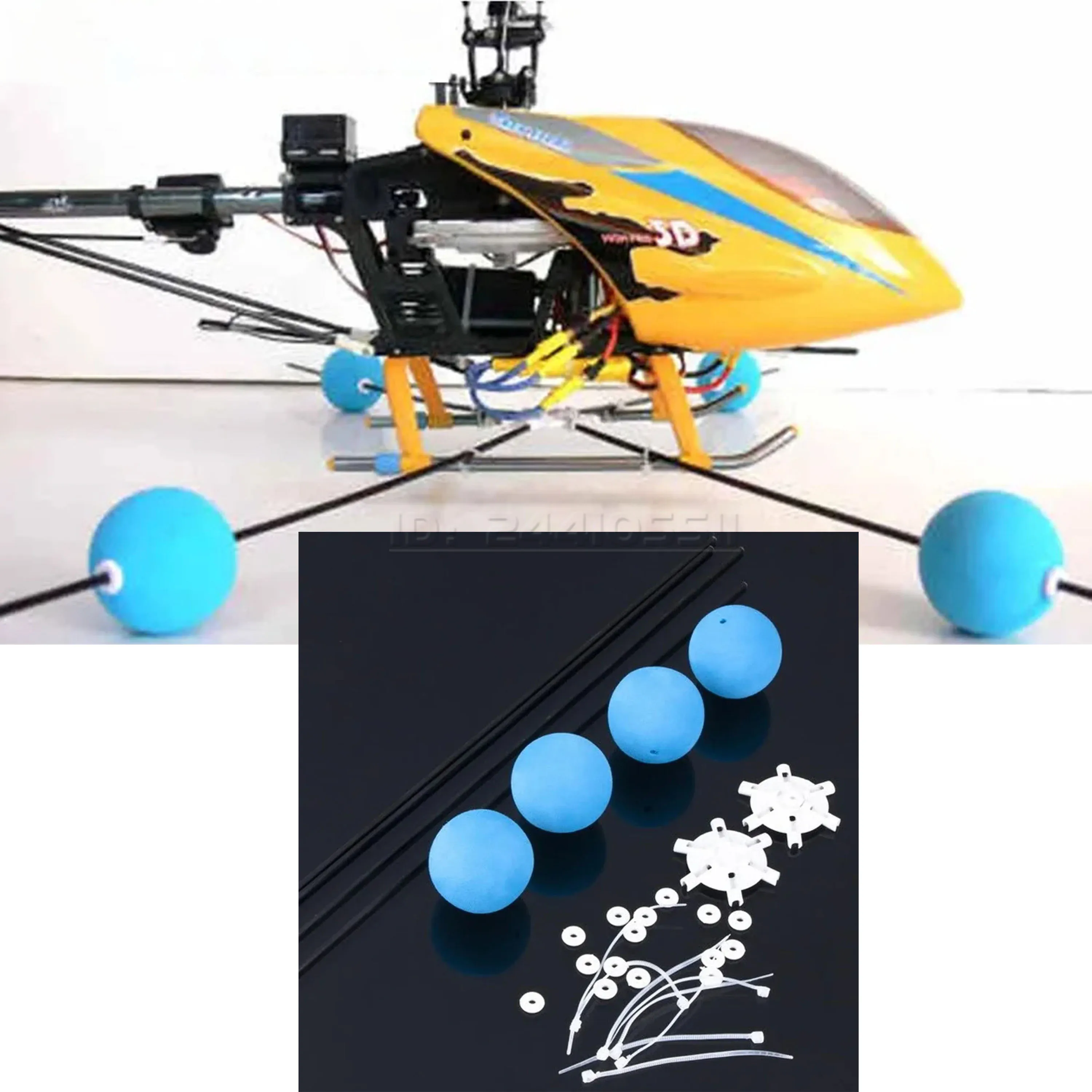 Kit de boule éponge pour train d'atterrissage, avion télécommandé, hélicoptère, cadre d'entraînement, pour lame 400 Trex Align 500 450 modèle Walkera
