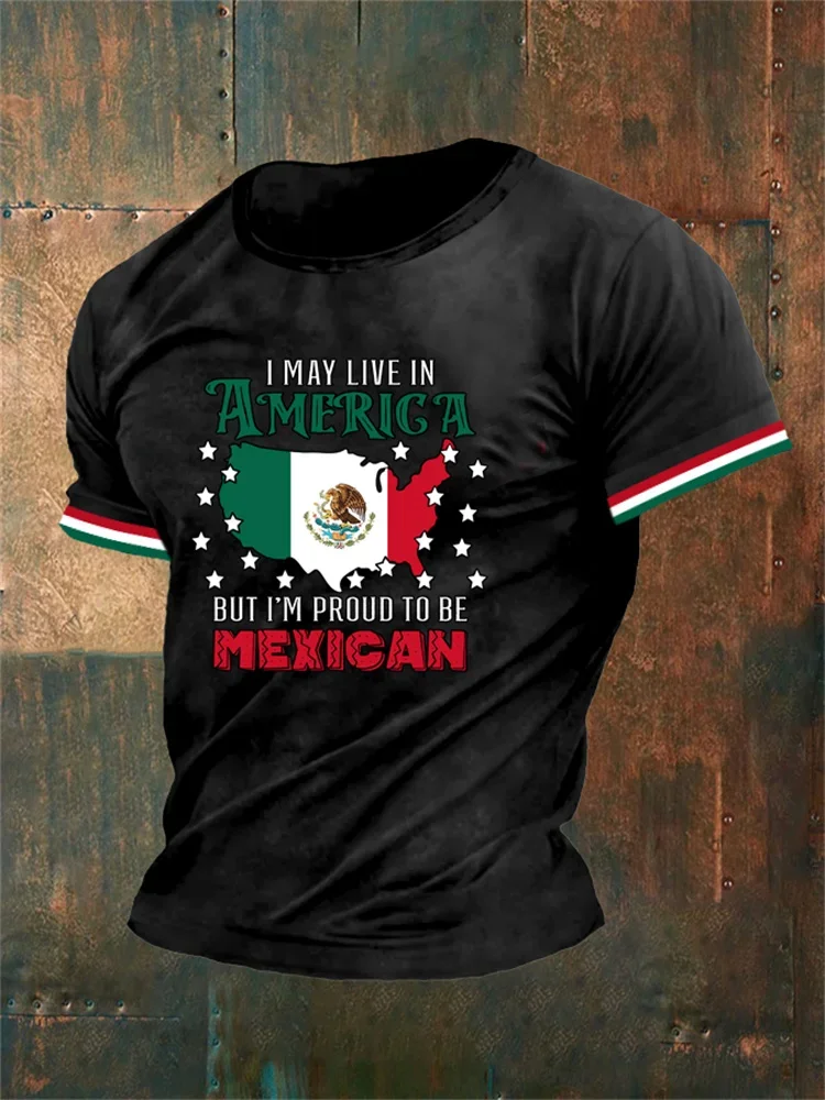 Mexican print 3D T-shirt, men\'s casual fashion sports T-shirt, lightweight breathable comfortable quick drying streetwear top