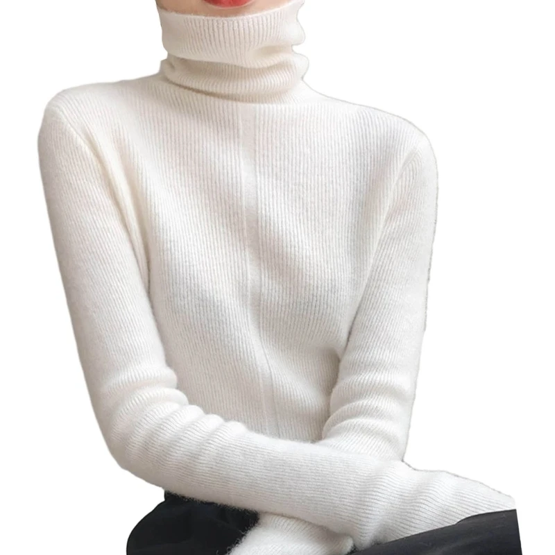 Soft and Comfortable Knitted Sweater with Unique Collar Pullover Tops for Women P8DB