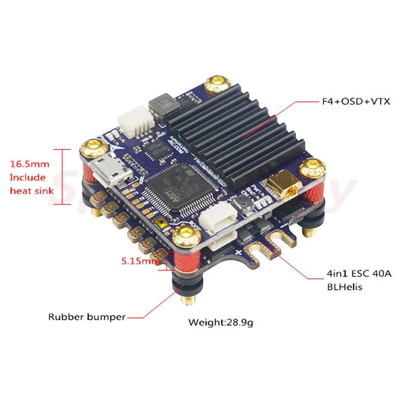 LDARC KK 슈퍼 플라이 타워 F4 비행 제어, OSD, 600mW, VTX, 40A BLHeli, 4 인 1 ESC, RC FPV 레이싱 드론 쿼드콥터에 적합