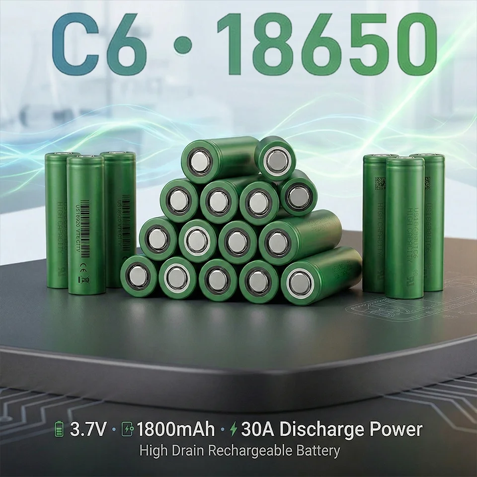 

Replacement For VTC6 18650 Battery 3.7V 1800mAh 30A High Drain Li-ion Cell for Electric Tools Flashlight Toys Rechargeable DIY