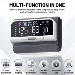 Upper arm blood pressure monitor USB intelligent blood pressure monitor LED large screen heart rate pulse blood pressure monitor
