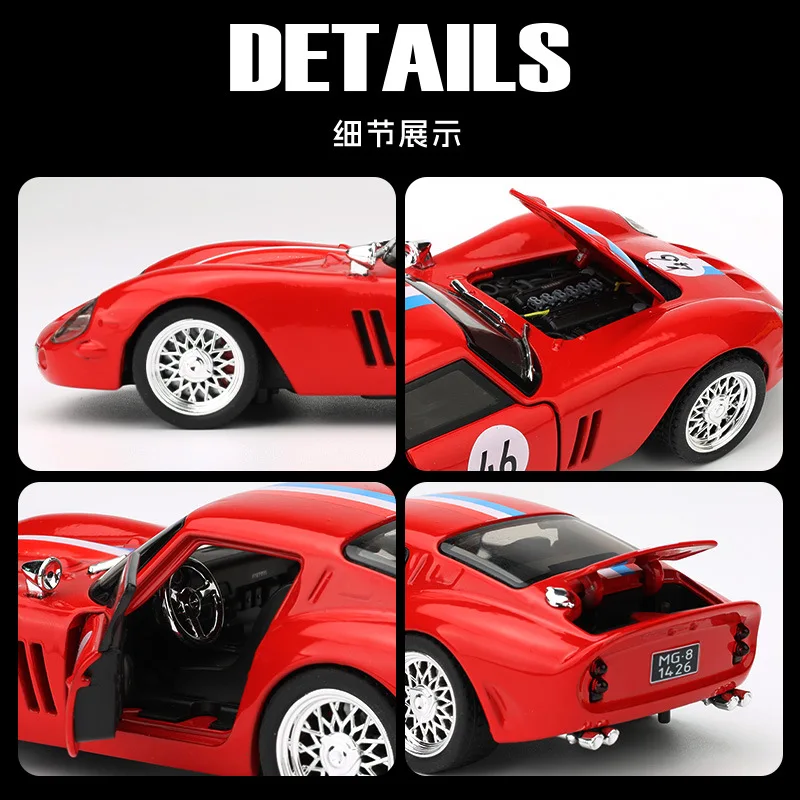 1:32 Legering Automodel Simulatie Speelgoed GT250 Auto Collectie Desktop Ornament Diecast Speelgoed voor Jongens Geschenken