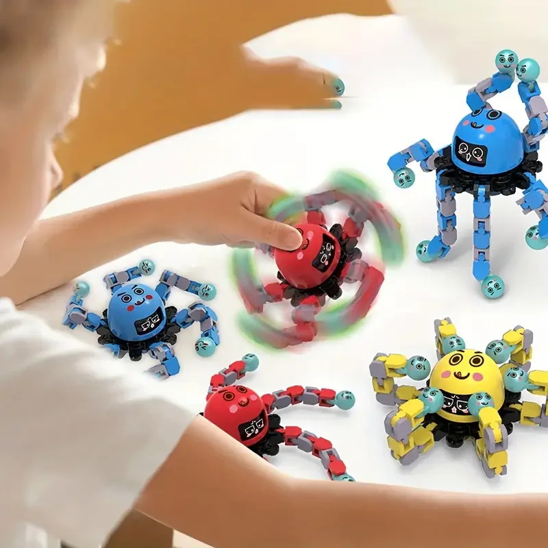 Odd Face ロボット ジャイロ おもちゃ メカニカル フィジェット スピナー、変形可能なチェーン ロボット DIY 変換、クリスマス ソックス ギフト