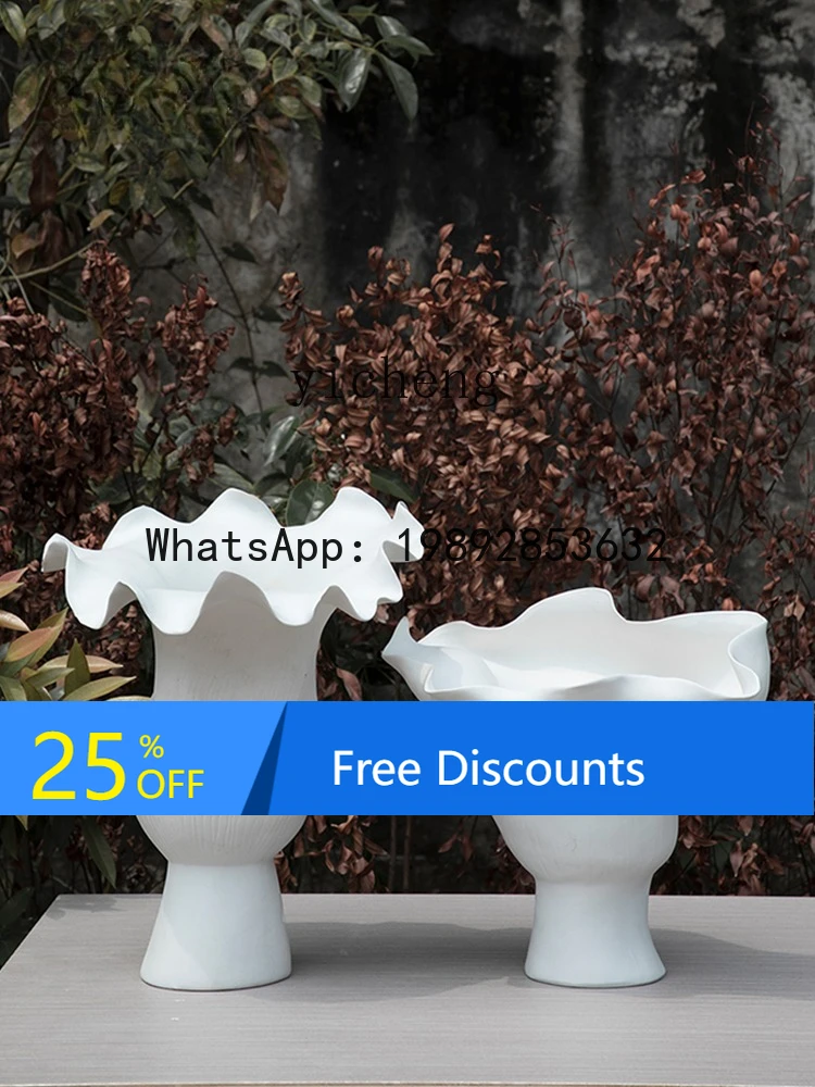 

Handmade Petal Ceramic Vase Living Room Flower Arrangement Art Ornament Decoration Light Luxury High-end