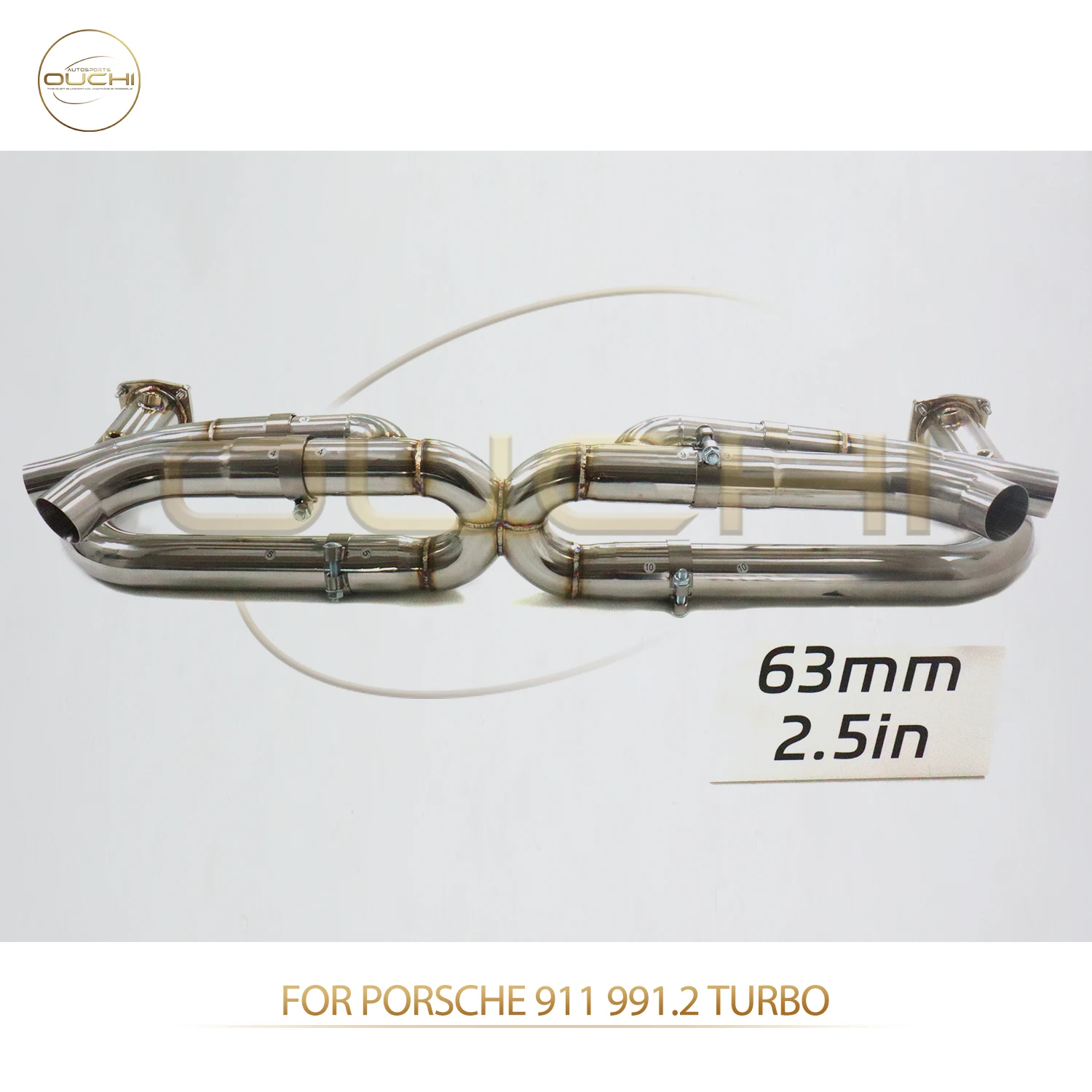 

OUCHI Factory Diret Sales SS304 Catback for Porsche 911 991.2 Turbo High Performance Exhaust Straight Through Pipe