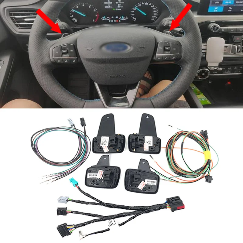 

Original Black Retrofit Upgrade Car Steering wheel shift paddle and Line For Ford Focus Kuga Ecosport Cooper Car Accessories