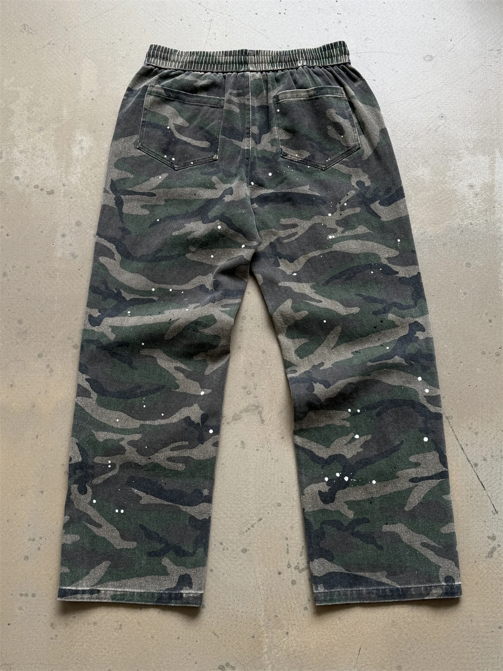 Saint destruction hand-painted splashed ink camouflage logging workwear pants Men Women Trousers Jogger Drawstring Sweatpants