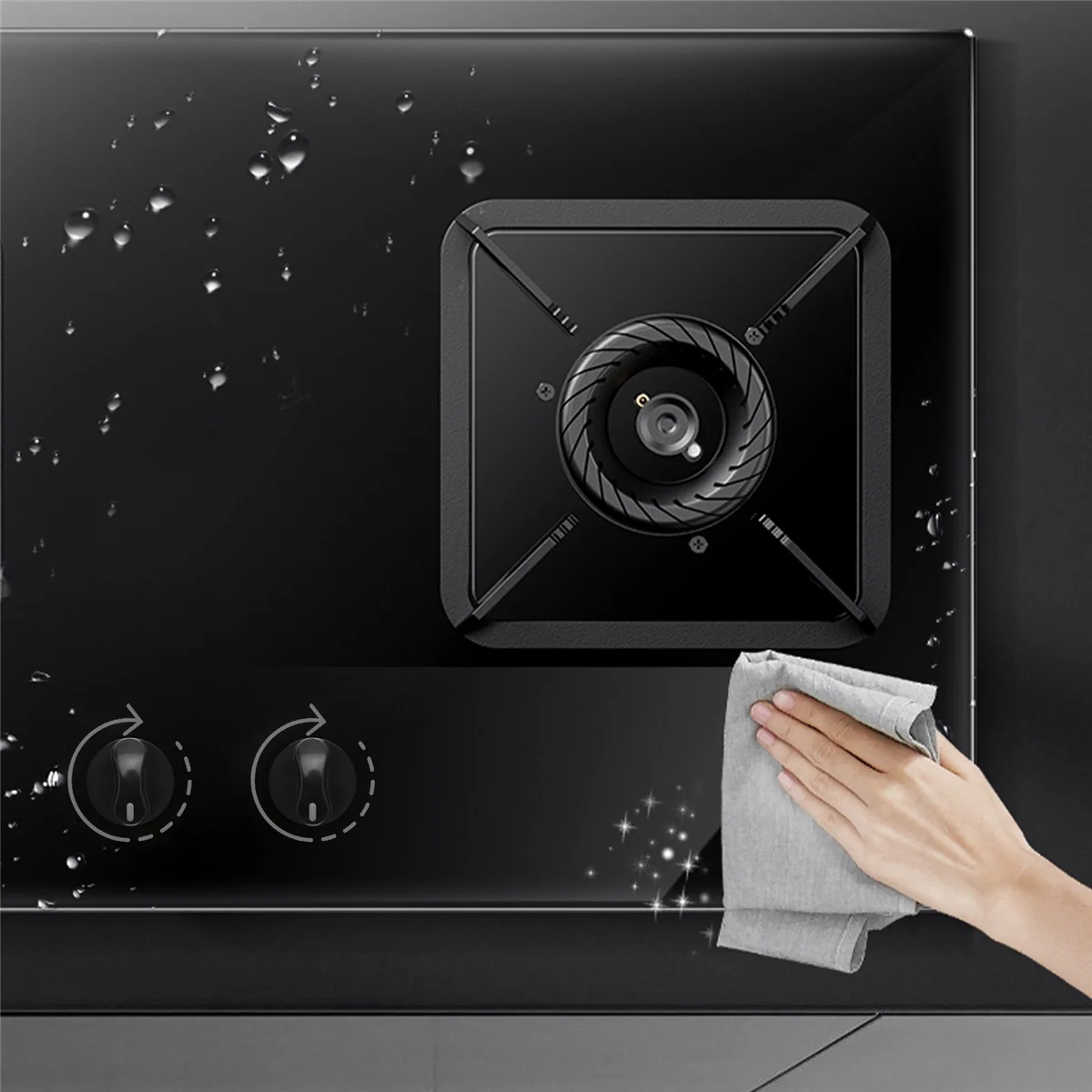 مقبض دوار أسود لموقد غاز المطبخ ، التحكم في الفرن ، البلاستيك