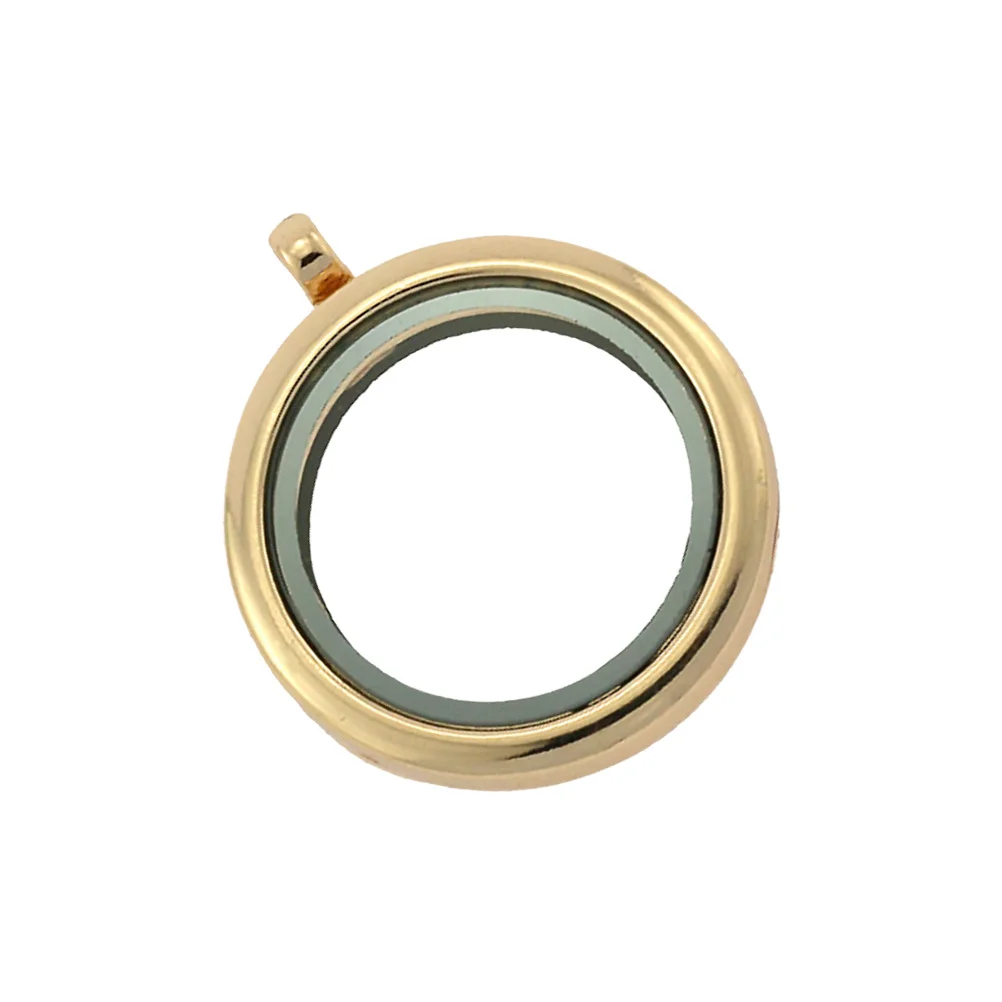 

2Pcs Round Pendant Necklace Parts Zinc Alloy Glass Durable Lightweight Creative DIY Necklace Funny Photo Box for Women