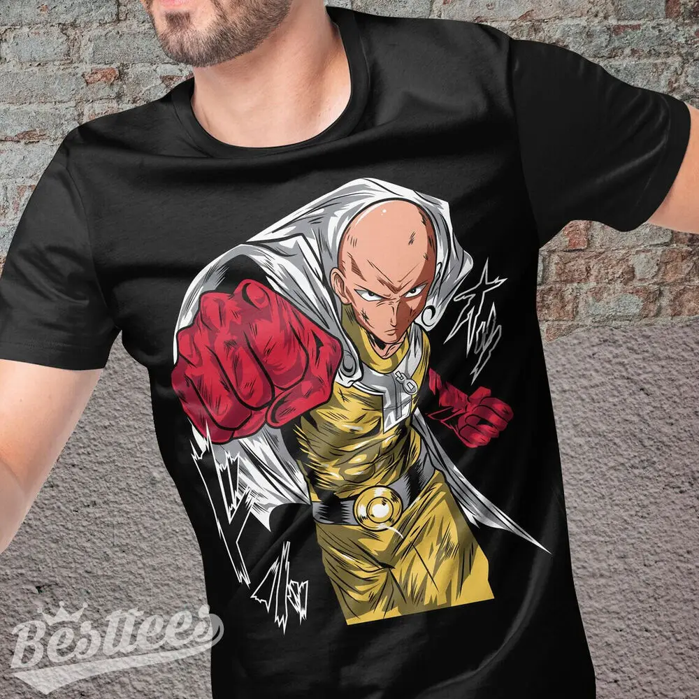 Men / Women / Kids Japanese Anime One Punch Man Saitama Graphic T-Shirt (Black)