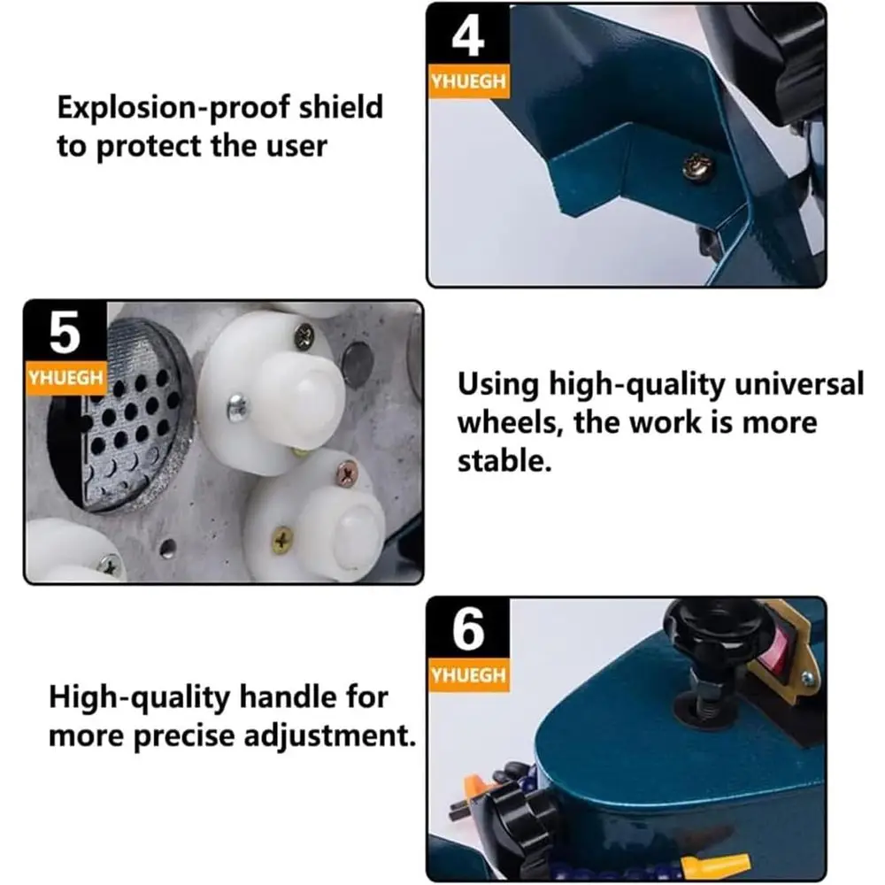 휴대용 800W 110V 유리 연마기, 8000 RPM, 직선 및 원형 가장자리 연마기, 유리, 대리석 및 타일용, 컴팩트 28x15x24cm