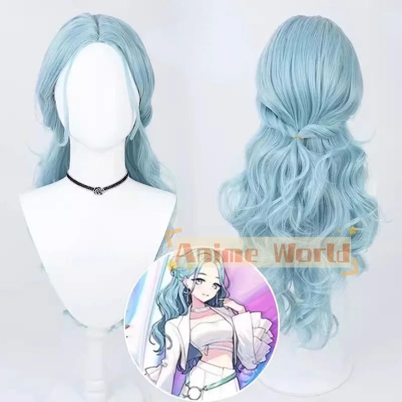 

Парик для косплея Hinomori Shizuku Project Sekai Blue Wavy, длинные термостойкие синтетические волосы 72 см, вечерние ролевые игры на Хэллоуин + шапочка для парика