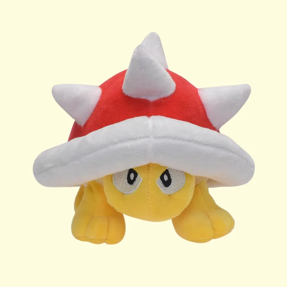 Super Mario Red Spiny Shell Koopa Plush Toy Small Soft Stuffed Game Character with Spiky Back Cute Collectible for Fans