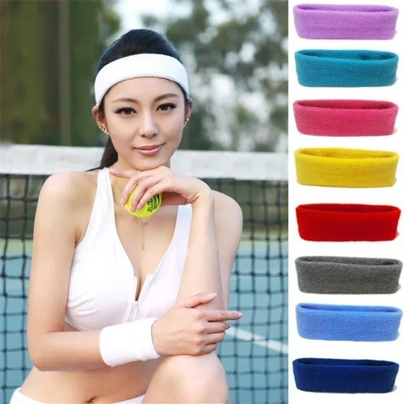 Fashion Sports Cotton Headband Wide Elastic Yoga Hair Bands Running Fitness Headwear Women  Elastic Head Warp Hairband Sweatband