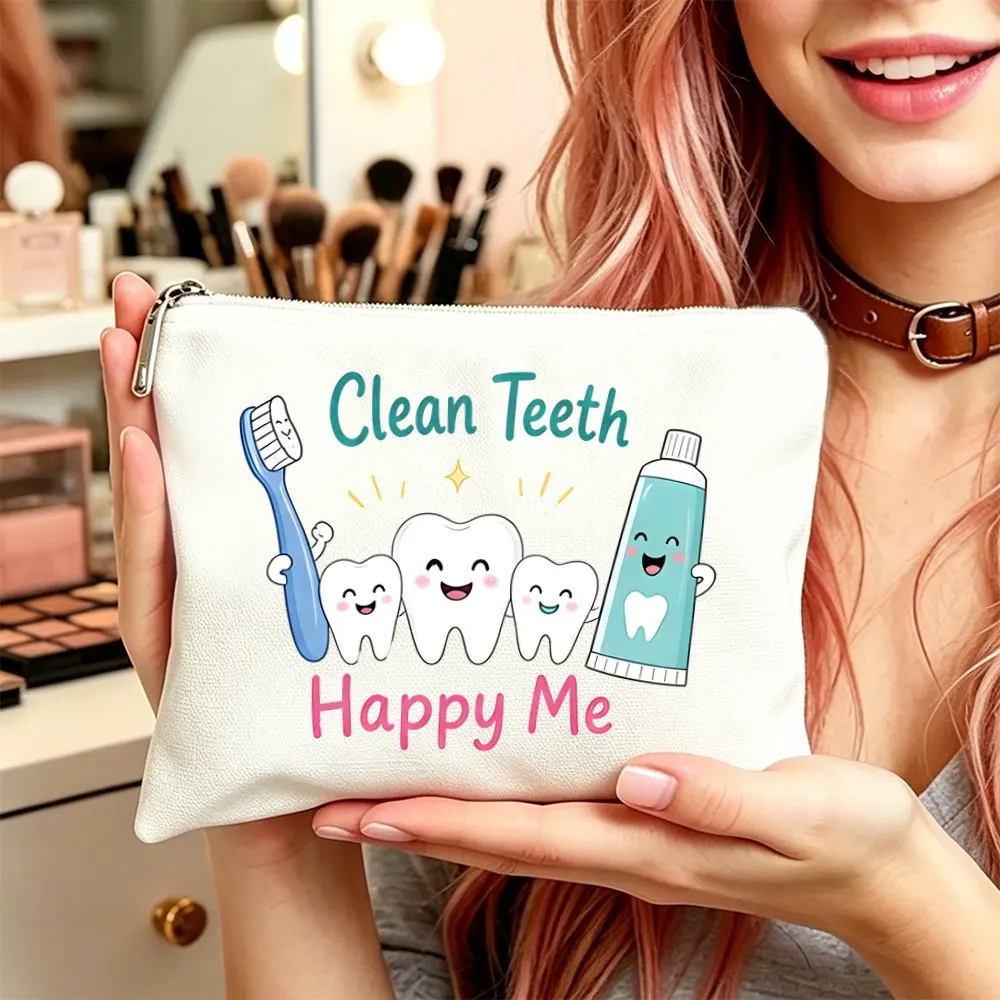 1pc Makeup Bag Cosmetic Toiletry Pouch Versatile Use Gift for Women Dental Themed Mom Daughters Friends for Women Gift Bag