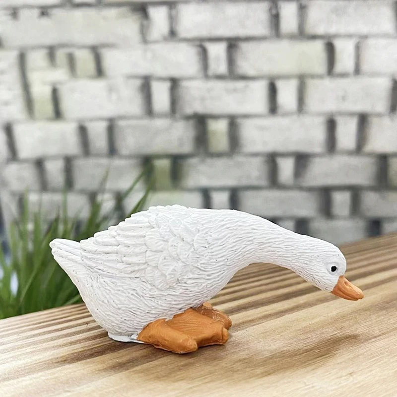 Mini Duck Goose Resin Craft Ornament Set Micro Landscape Decor For Home Garden Potted Plant