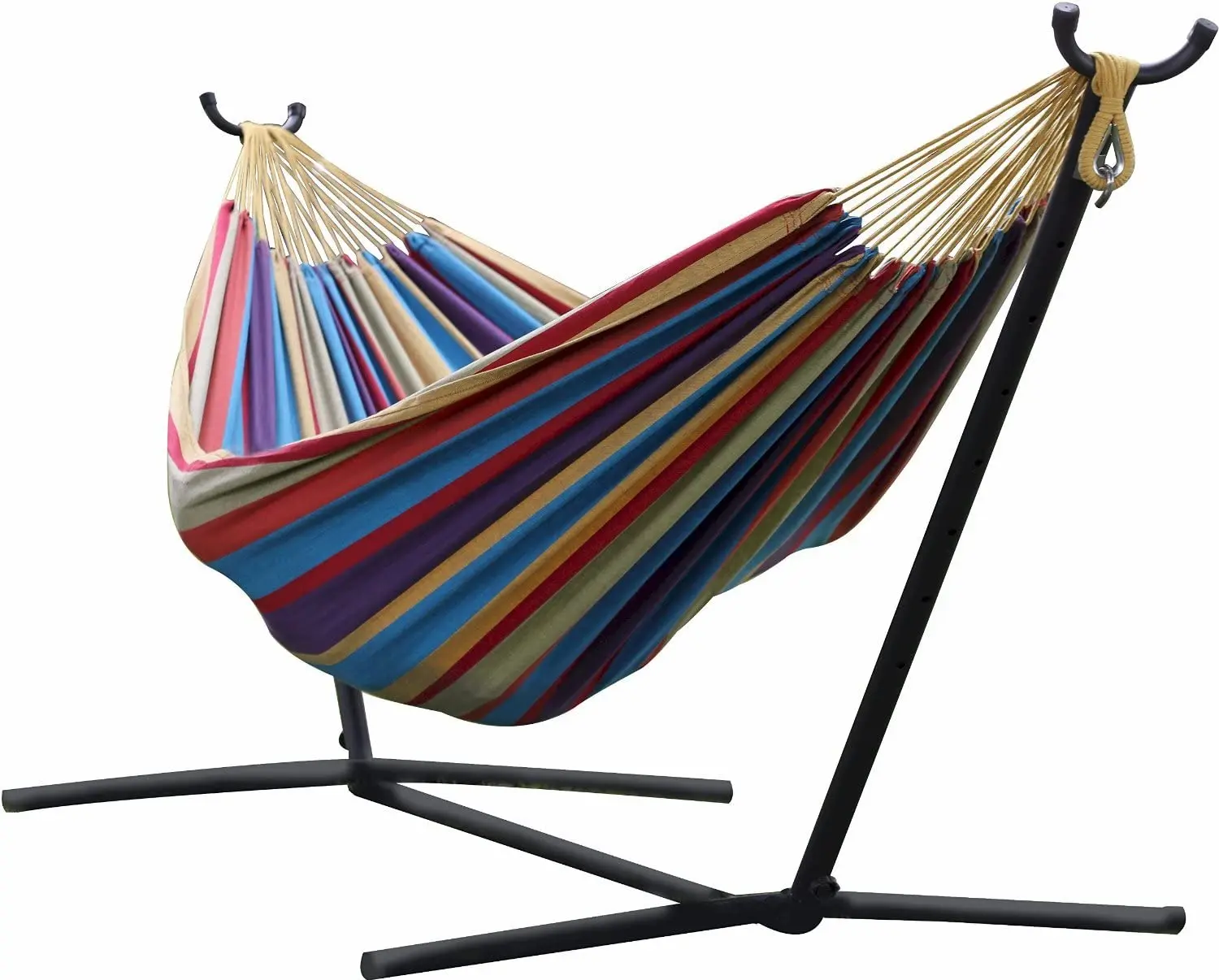 High Quality Basics Brazilian-Style Double Cotton Hammock with Steel Stand