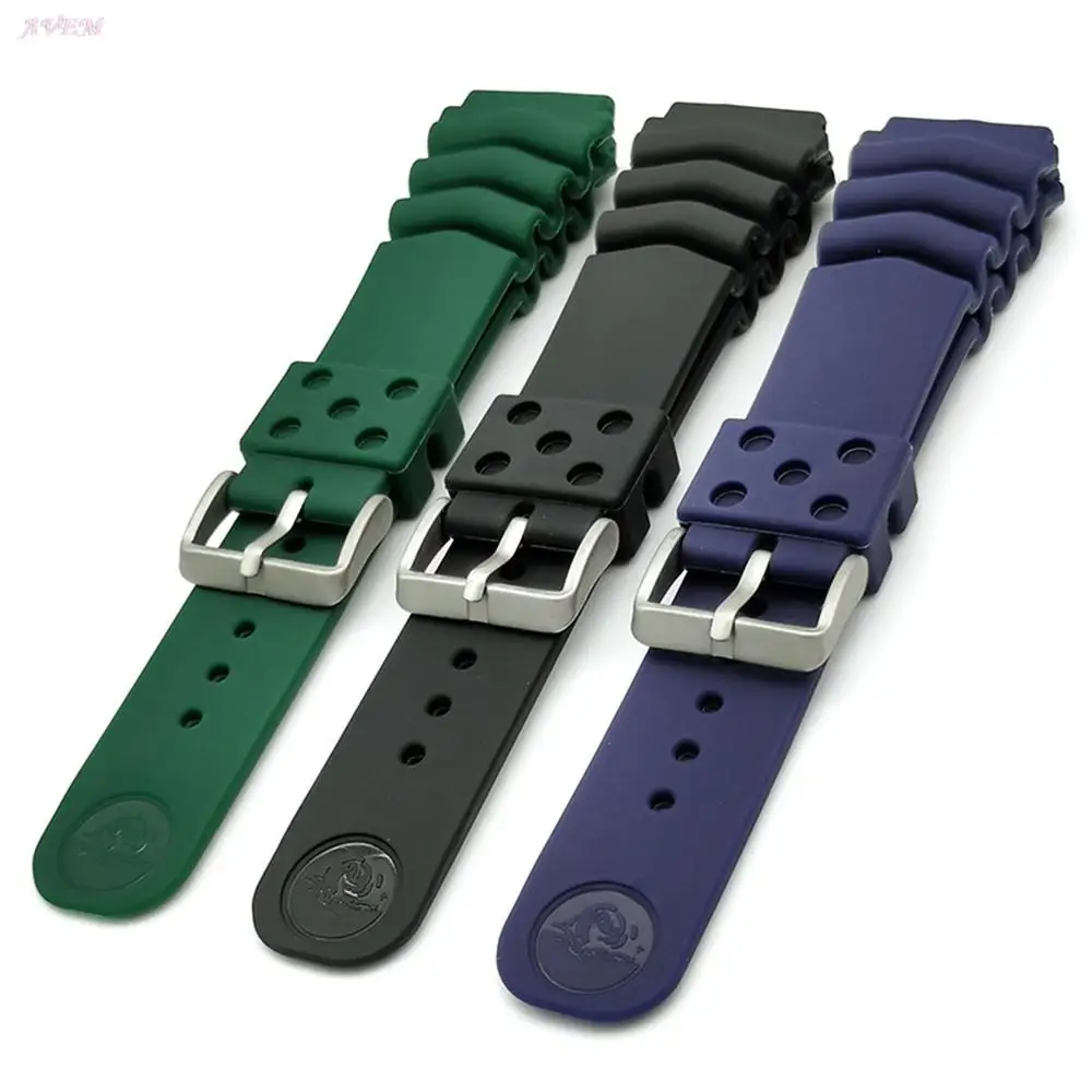 Pulseira de silicone impermeável para homens e mulheres Seiko Watch Band, pulseira de borracha, acessórios esportivos, mergulho, logotipo, 18mm,