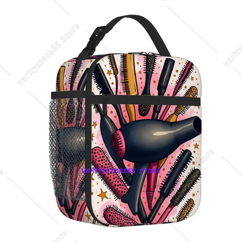 

Hairdryer Unisex Lunch Box Reusable Oxford Bento Tote Bag Portable Thermal Lunch Bag for Adults Kids Work School Picnic