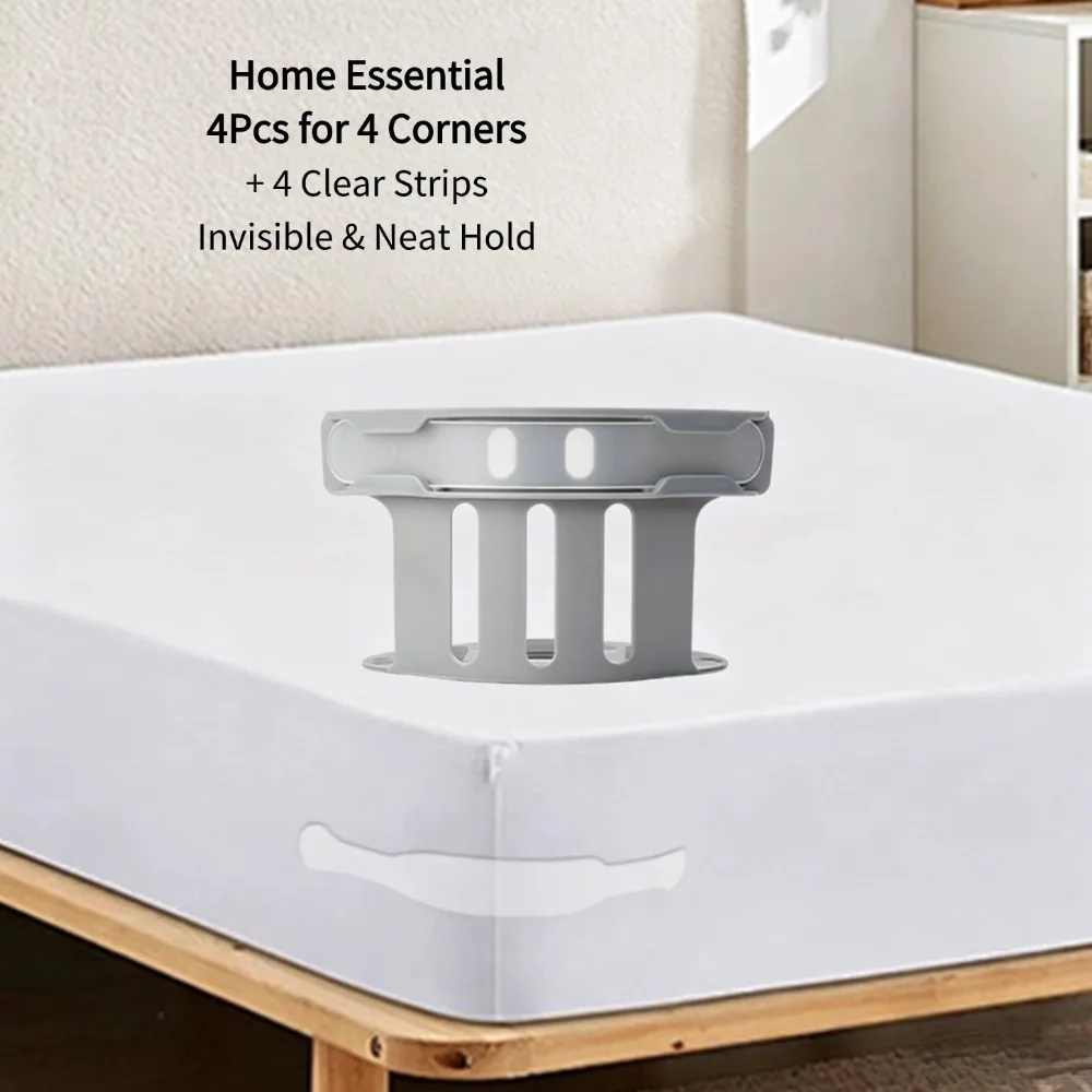 4Pcs No Slip Bed Sheet Fasteners Mattress Grippers Invisible Clips to Keep Bed Sheets Sofa Covers in Place Reusable Home Bedroom